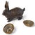 Mid 20th Century Bronze Bunny Rabbit Sculpture With Woven Brass Baskets Edwardian-Style For Sale - Image 10 of 18