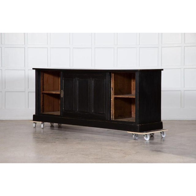 Late 19th Century Large Antique English Ebonised Pine Dresser Base, 1890 For Sale - Image 5 of 14