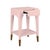 Worlds Away Matthew Izzo Home Patti Glossy Pink Lacquer One Drawer Side Table With Antique Brass Foot Caps For Sale - Image 4 of 7