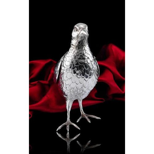 Metal Large Antique Edwardian Silver Partridge Bird Box from Boaz Moses Landeck, 1910s For Sale - Image 7 of 18