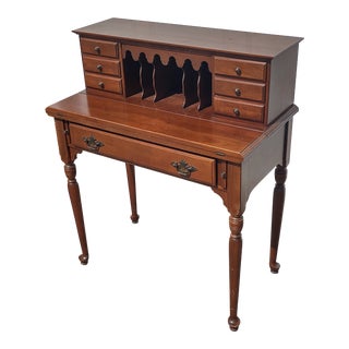 1980s Ethan Allen Solid Cherry Secretary Desk For Sale