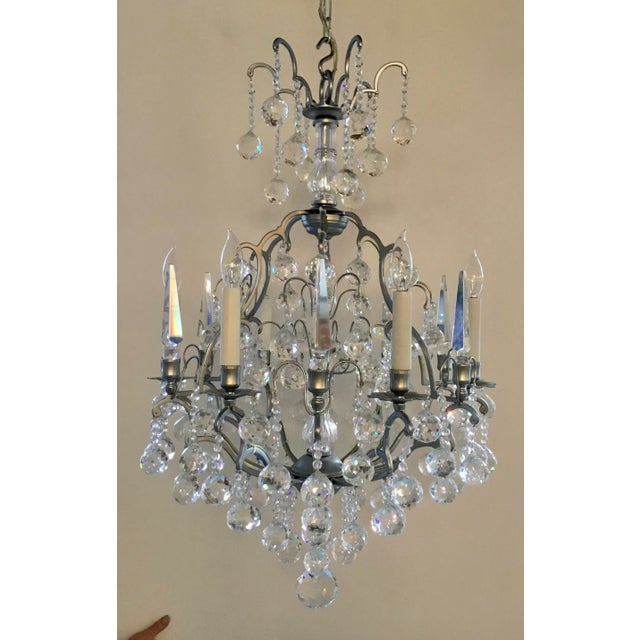 Metal Traditional Italian Swarovski Chandelier For Sale - Image 7 of 7