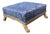 Louis XV Style Painted Ottoman With Blue Paisley Upholstery For Sale