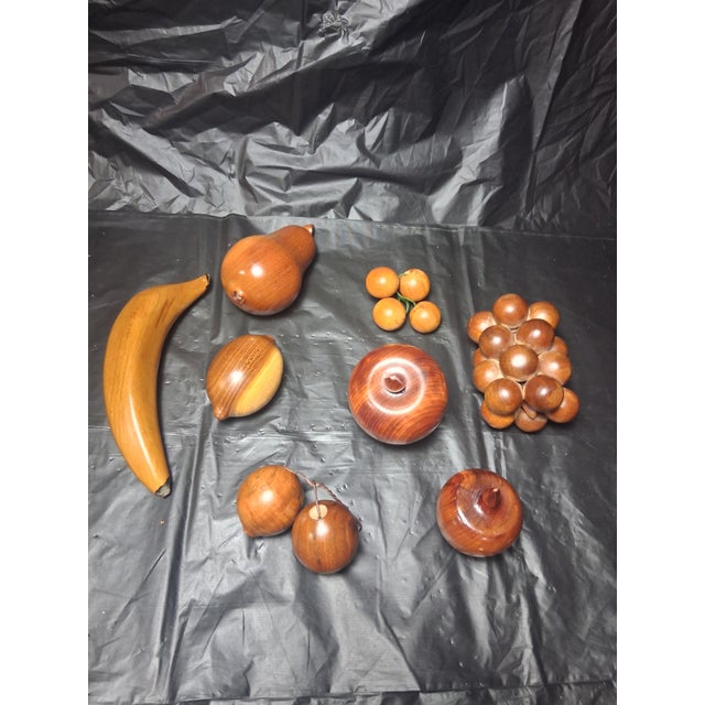 Vintage Wooden Carved Fruit Decor - A Set For Sale - Image 9 of 10