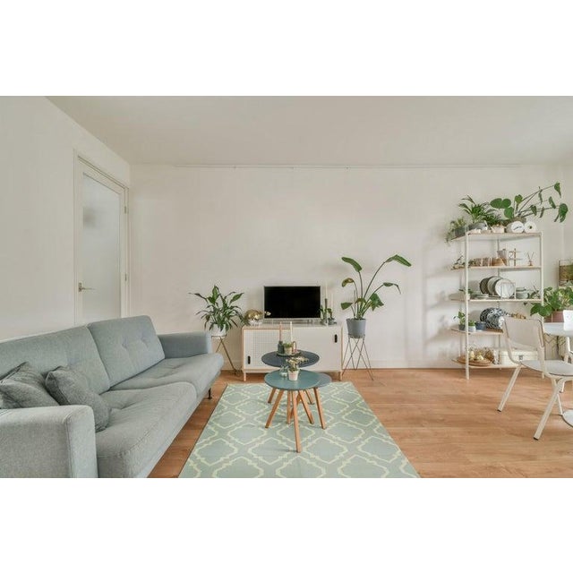 Contemporary 5x8 Gray Flat Weave Wool Latticed Diamond Grid Geometric Modern Carpet Rug For Sale - Image 3 of 4