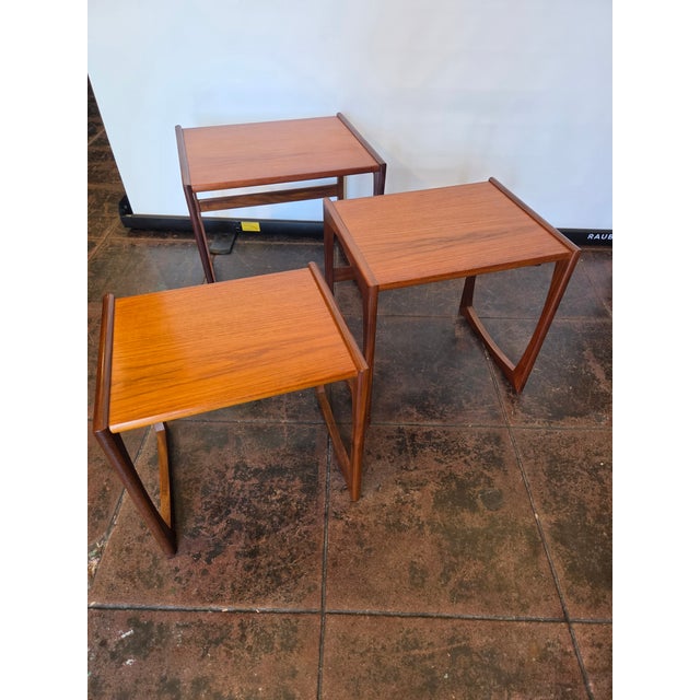 Wood G-Plan Teak Nesting Table Set of 3 Quadrille Line For Sale - Image 7 of 7