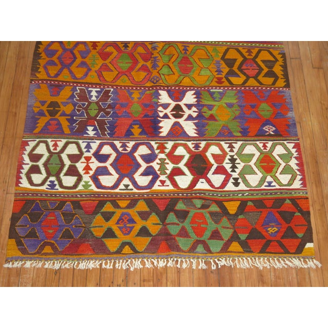 Vintage Kilim - 4'6" x 5'9" For Sale In New York - Image 6 of 6