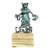 Vintage Patinated Metal Sculpture on Wood Base For Sale