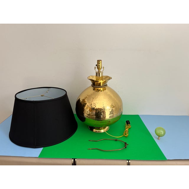 Hammered Brass Bag Lamp & Shade, C1970 For Sale - Image 12 of 12