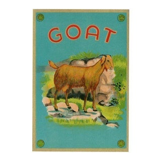Vintage 'Goat Fabric Label' Archival Print For Sale