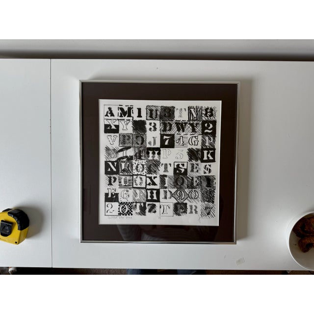 Vintage Framed “Untitled Letter Forms” Serigraph Print signed and numbered by the artist. Numbered 1 of 4.