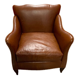 J. Peterman Collection for Jeffco Brown Leather Chair For Sale