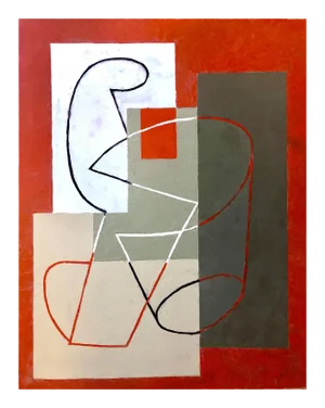 Jeremy Annear "Breaking Contour (Red Square) II", Painting