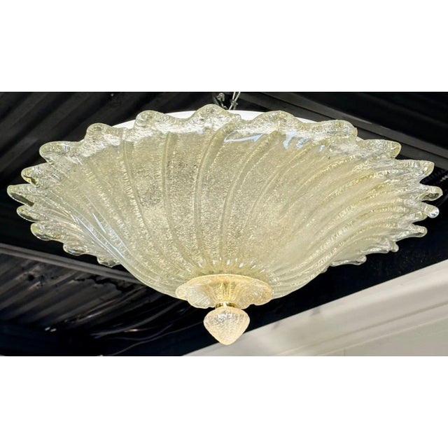 Murano Gold Ruffle Flush Mount For Sale In Dallas - Image 6 of 6
