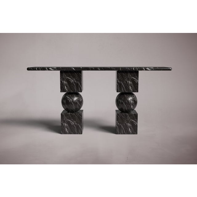 Crafted and hand-finished from solid blocks of Alexander Black Marble. Alexander Black Marble features natural pitting in...