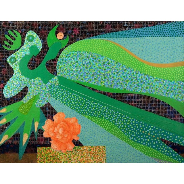 Leo Guida, Nocturne with Rose, Original Mixed Media on Canvas, 1985 For Sale - Image 4 of 4