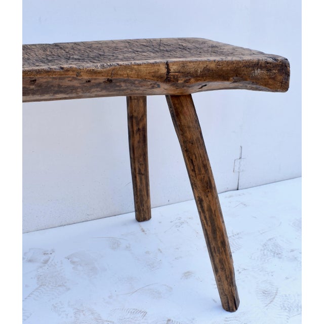 Oak Pig Bench Butcher's Block Table, Hungary, Circa 1920 For Sale - Image 10 of 11