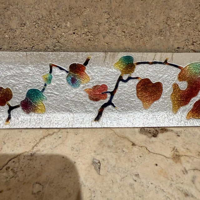 Vintage Trinket Tray Colorful Flowers on Enamel For Sale In San Diego - Image 6 of 8