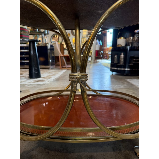 Italian Brass and Lacquered Bar Cart, 1950s For Sale - Image 4 of 9