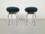 Set of 2 Vintage Ikea stools, URI, by Per Ivar Ledang, 1995 *waved chrome legs and black seat* Iconic design stool. The...