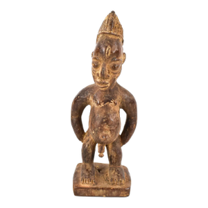 Early 20th Century Yoruba Ibeji Male Miniature Figure 10 Inch Nigeria