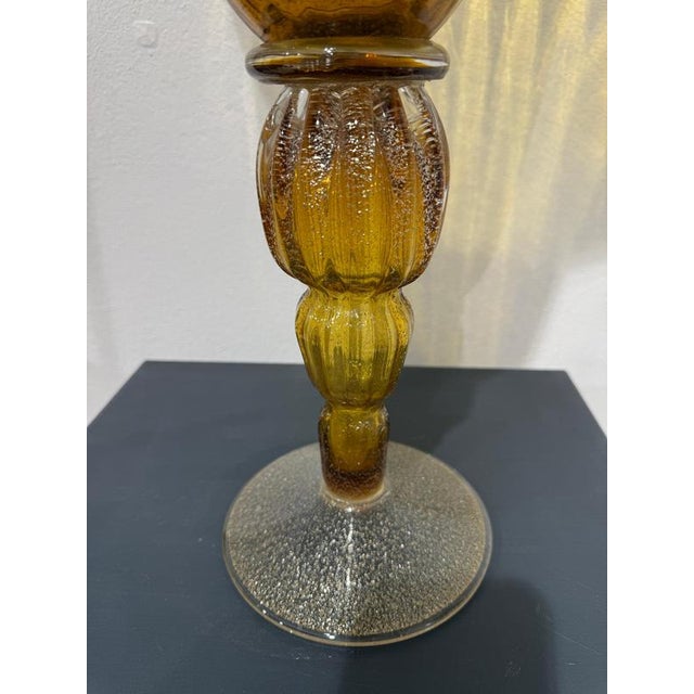 Large Vase Murano Glass attributed to Barovier and Toso, 1950s For Sale - Image 6 of 12