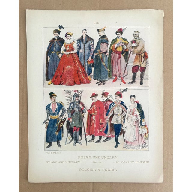 Up for sale is this gorgeous costume print from a 1925 book on costume by Adolf Rosenberg. It is matted in a pH neutral...