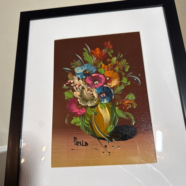 Vintage Floral Still Life Painting Framed For Sale - Image 4 of 5