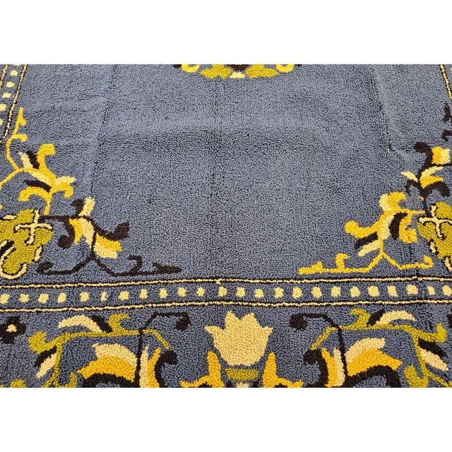 Vintage American Hand Hooked Rug, Wool & Cotton, Floral Pattern, Folk Art, 4x7 For Sale - Image 9 of 11