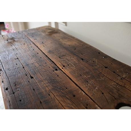19th Century Reclaimed Wood and Copper Console Table For Sale - Image 9 of 18