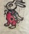 1970s Vintage Framed Woodcut Print of Bunny Rabbit in Rain For Sale - Image 5 of 6