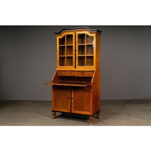 Wood Practical Secretaire with Hutch For Sale - Image 7 of 18
