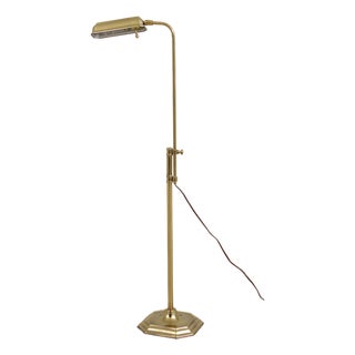 1980s Mid-Century Modern Adjustable Brass Floor Lamp For Sale