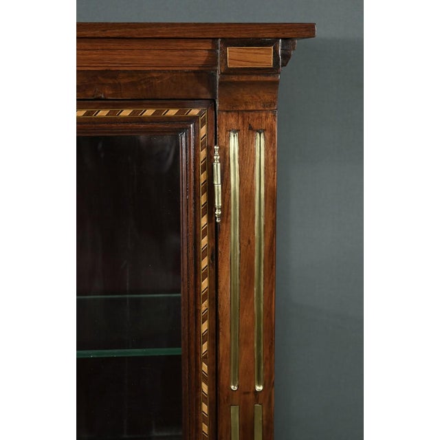 Wood Small Marquetry Display Cabinet For Sale - Image 7 of 18