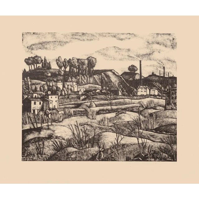 Diego Pettinelli - Landscape - Original Lithograph on Paper - 1936 For Sale