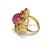 Bochic “Capri” Retro Red Ruby & Green Peridot Ring Set In 18K Gold & Silver For Sale - Image 9 of 12