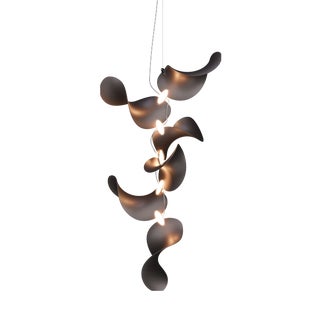Dune 6 Vertical Cluster Pendant Light with Shades in Dark Bronze Metallic Tone by Daniel Becker for Moss Objects For Sale