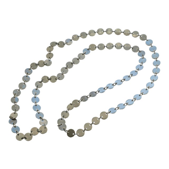 1970s Silver Round-Link Necklace For Sale
