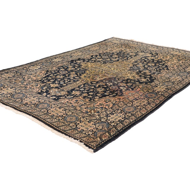 79566 Antique Persian Farahan Rug, 03'03 x 04'10. The Qajar Garden: Late 19th Century Persian Farahan Masterpiece of...