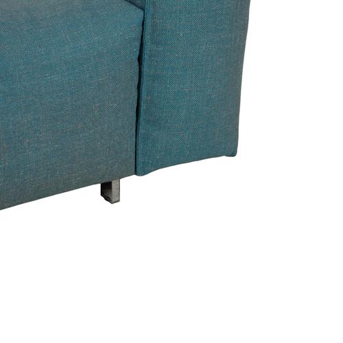 Grata 3-Seater Sofa and Ottoman in Petrol Blue Fabric from Rolf Benz, Set of 2 For Sale - Image 10 of 18