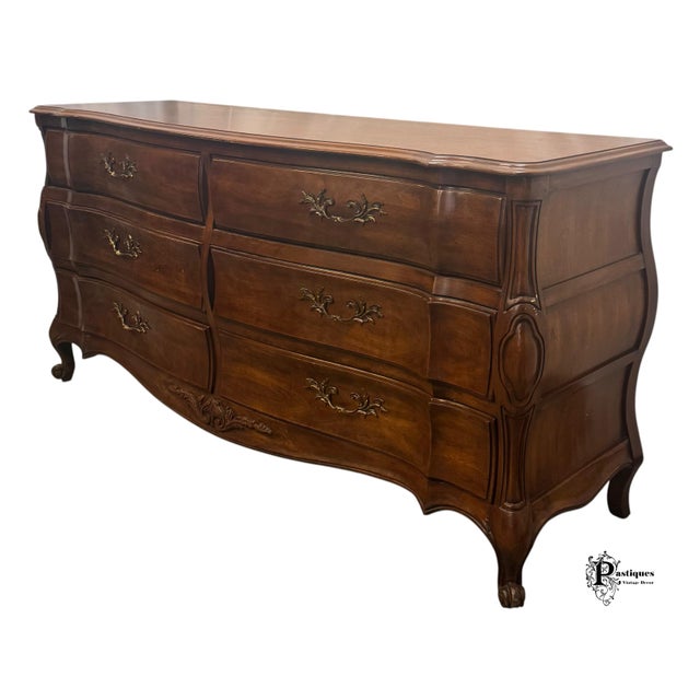 French Provincial Vintage White Furniture French Provincial Style Mahogany Dresser For Sale - Image 3 of 11