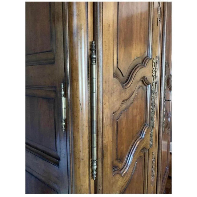 Drexel Heritage French Country Armoire De Marriage Walnut For Sale In Charlotte - Image 6 of 12
