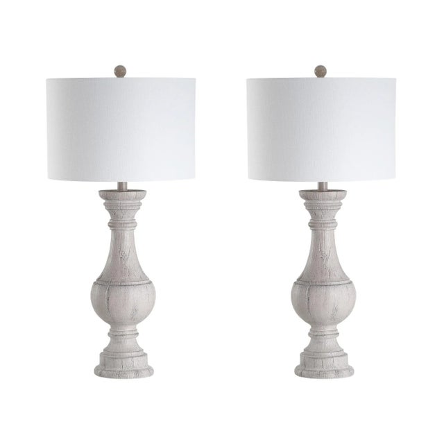 White Vase Table Lamp in Whitewash - a Pair For Sale - Image 8 of 8
