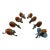 Vintage 1980s Makoulpa South African Pewter & Wood Safari Animal Napkin Rings – Set of 8 For Sale