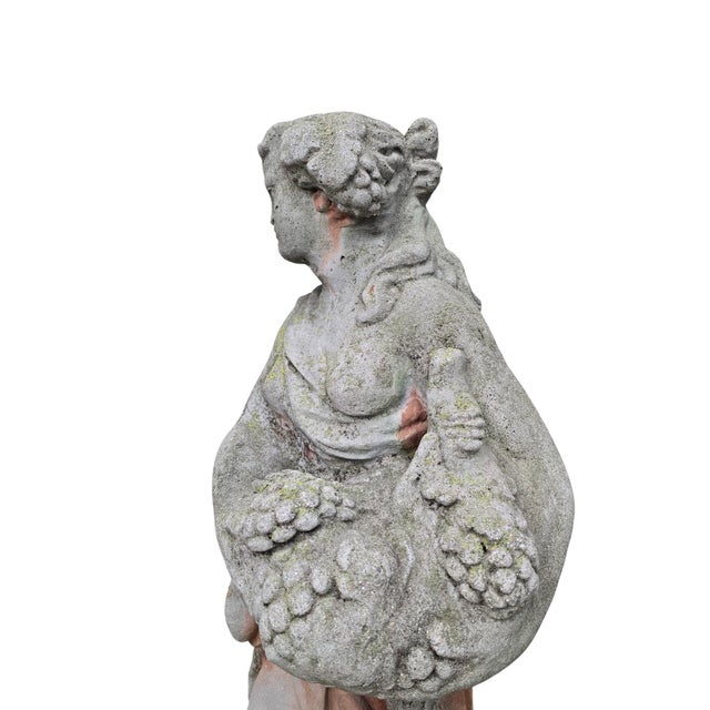 Gray Vintage Classical Garden Maiden Statue For Sale - Image 8 of 11