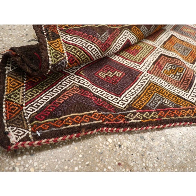 White Antique Turkish Flatweave Kilim Pair of Pillowcases For Sale - Image 8 of 16