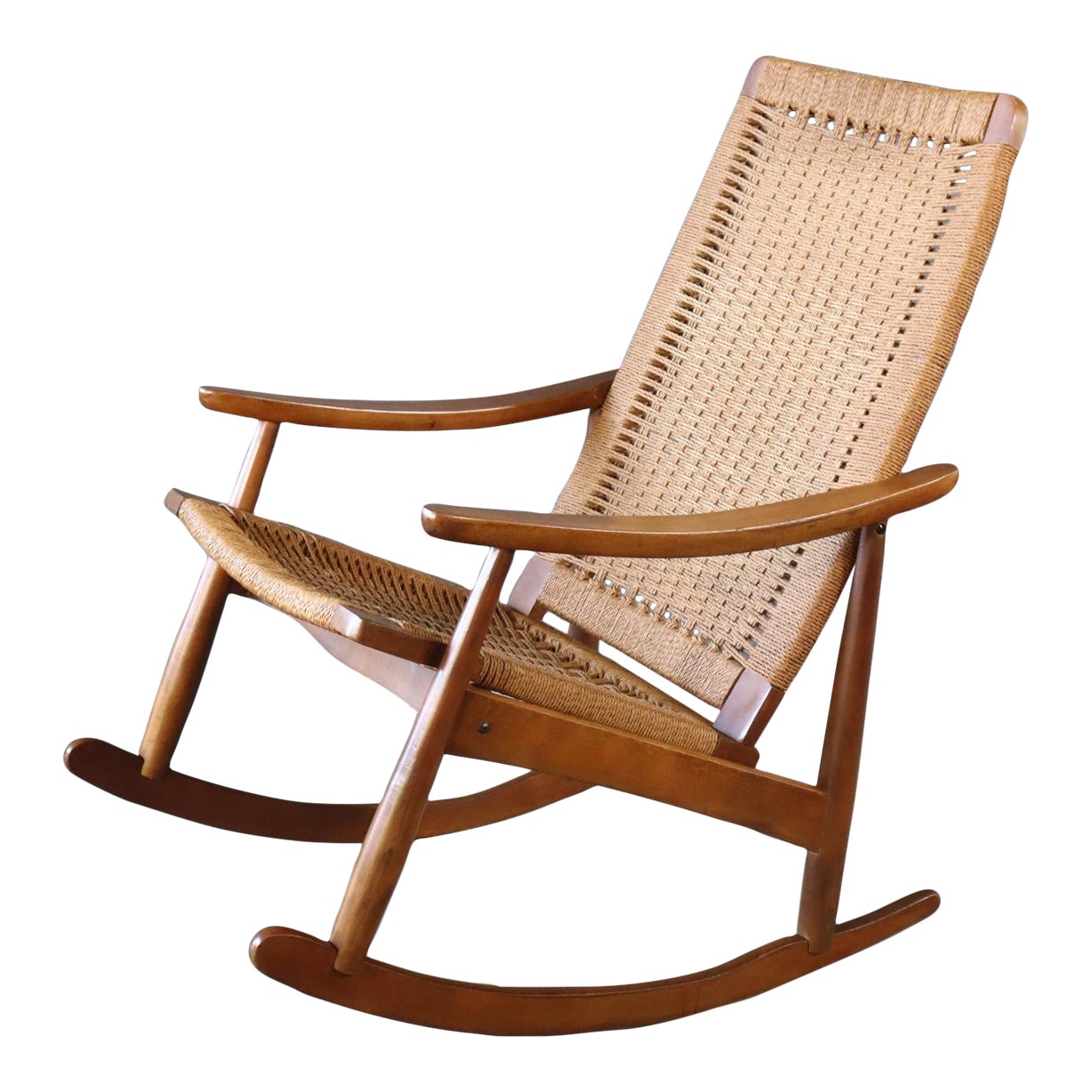 Vintage Mid Century Yugoslavian Hans Wegner Style Rocking Lounge Chair ...