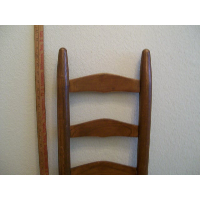 Shabby Chic Antique Child's Ladder-Back Chair With Cane Seat - Early 20th Century For Sale - Image 3 of 12