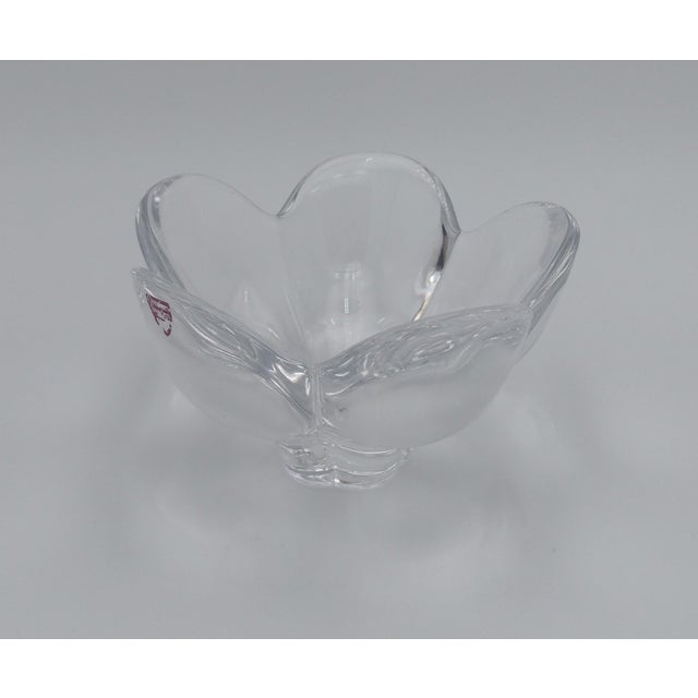 Vintage Orrefors Sweden Crystal Flower Petal Bowl For Sale - Image 4 of 8