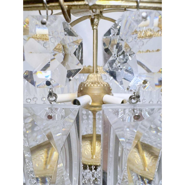 Vintage 1950s Italian Brass Basket Chandelier For Sale - Image 4 of 10